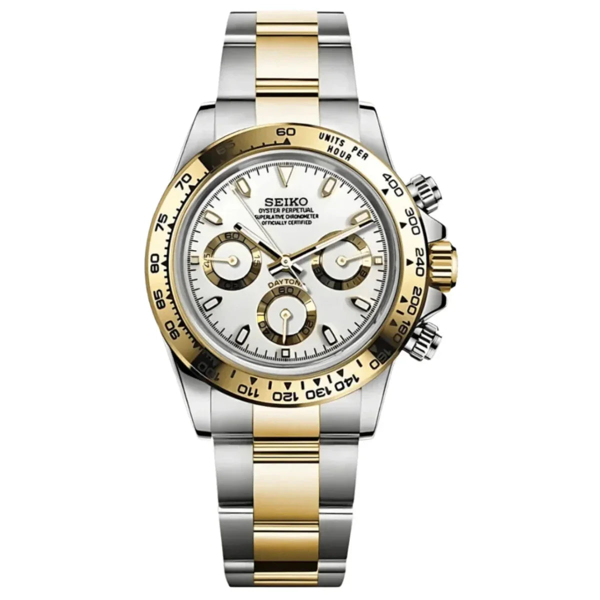 SEIKTONA | Two-Tone Gold White - WB MOD WATCHES