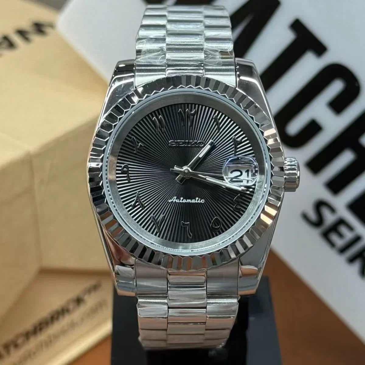 JUSTMOD | Arabic Numeral NH35 Auto - WB MOD WATCHES