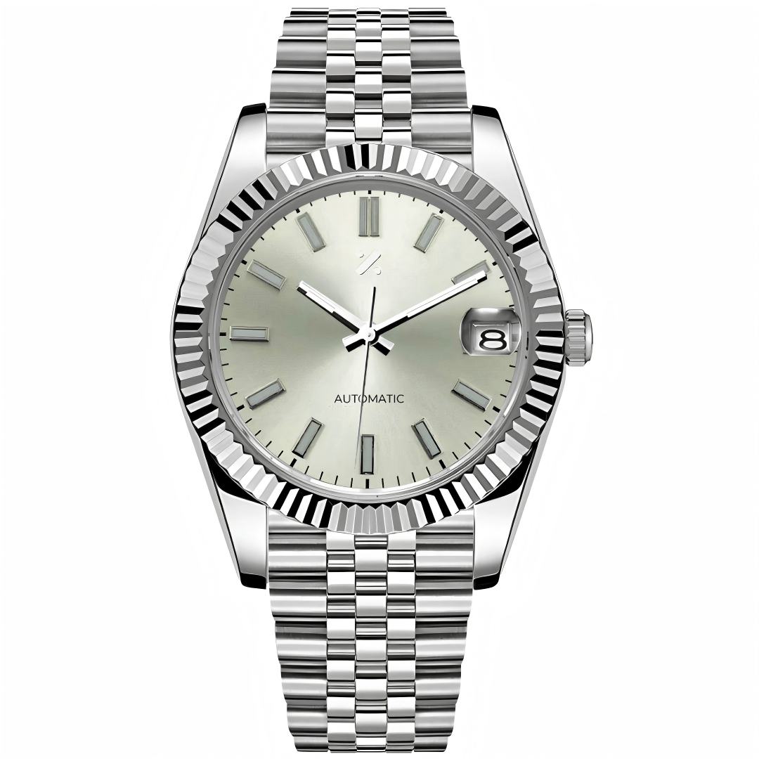 JUSTMOD | Champagne Pink Cream Dial NH35 - WATCHBRICK