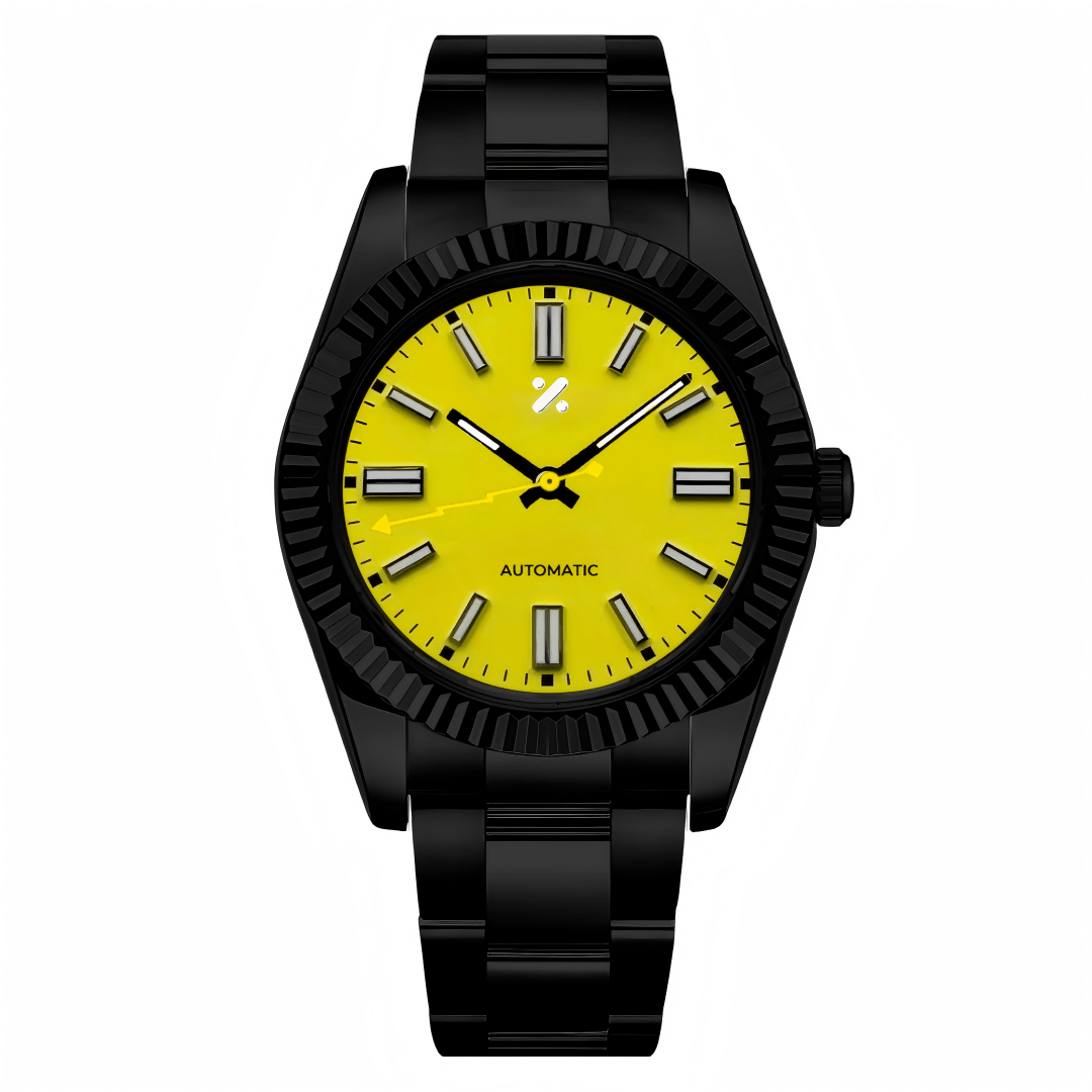 JUSTMOD | Lightning Yellow Fluted NH35 Date - WATCHBRICK
