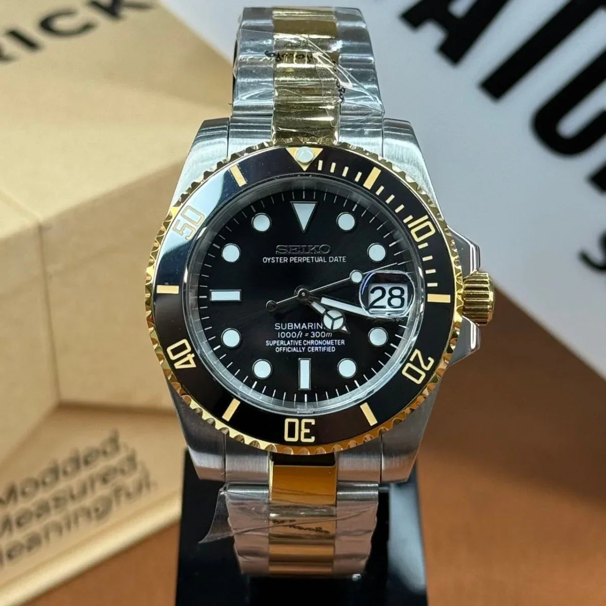 SUBMOD | Two-Tone Gold Black Sub - WB MOD WATCHES