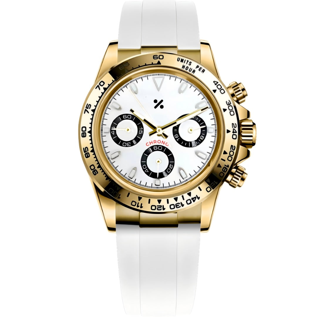 CHRONO-TONA MOD | White & Gold VK63 Chronograph