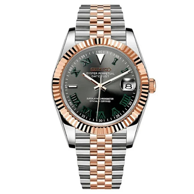 JUSTMOD | Two-Tone Green Roman NH35 - WB MOD WATCHES