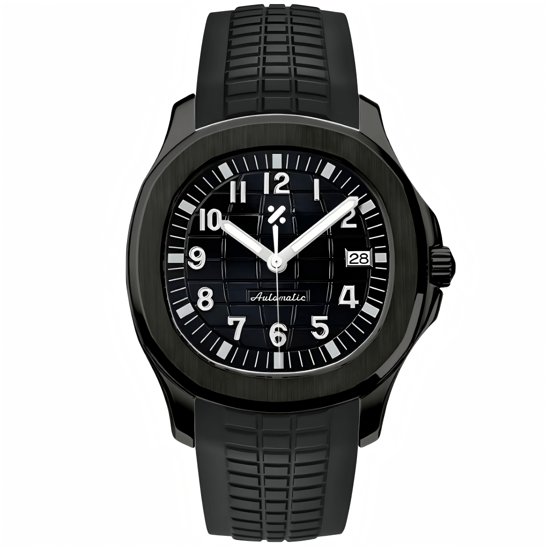 AQUAMOD | Black Aqua NH35 Rubber - WATCHBRICK
