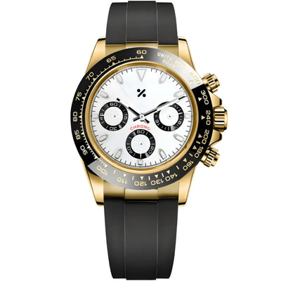 SEIKTONA | Gold Bezel Panda VK63 - WB MOD WATCHES
