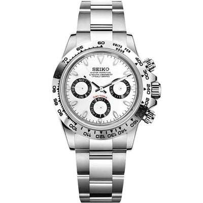 SEIKTONA | Silver Panda VK63 - WB MOD WATCHES