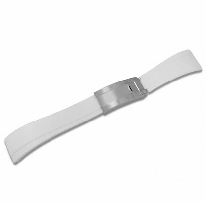 Curved - End Rubber Strap | 20mm Silver Clasp - WATCHBRICK