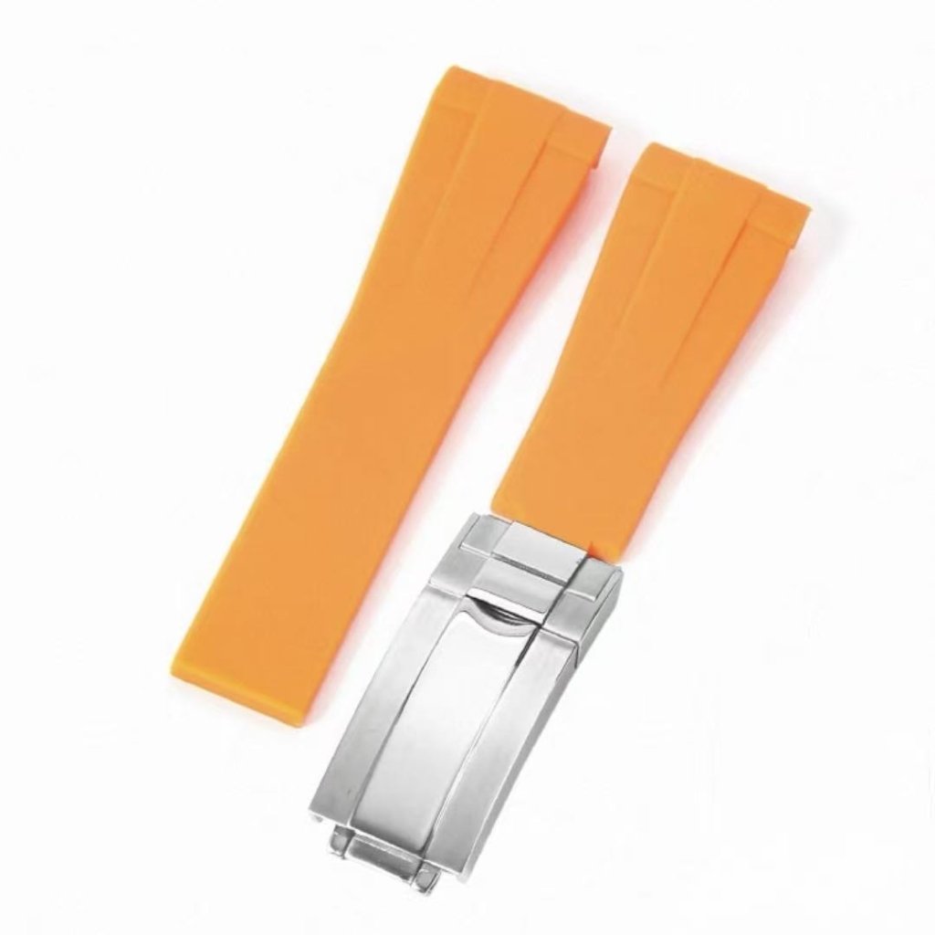 Curved - End Rubber Strap | 20mm Silver Clasp - WATCHBRICK