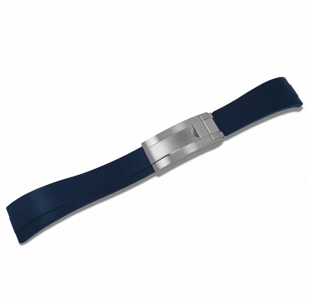 Curved - End Rubber Strap | 20mm Silver Clasp - WATCHBRICK
