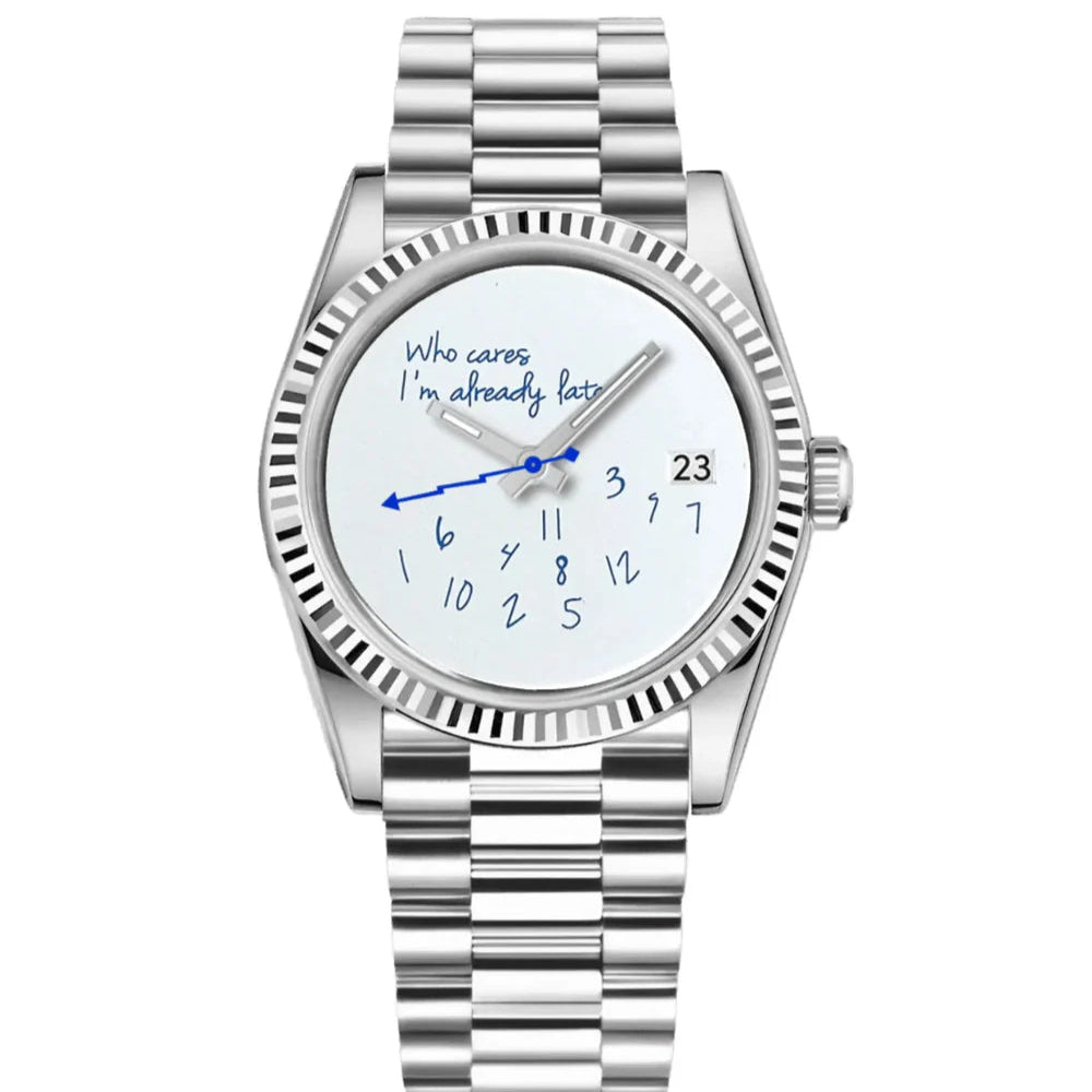Datejust Mod – NH35 Seiko Automatic (I'm Already Late Edition) - WATCHBRICK