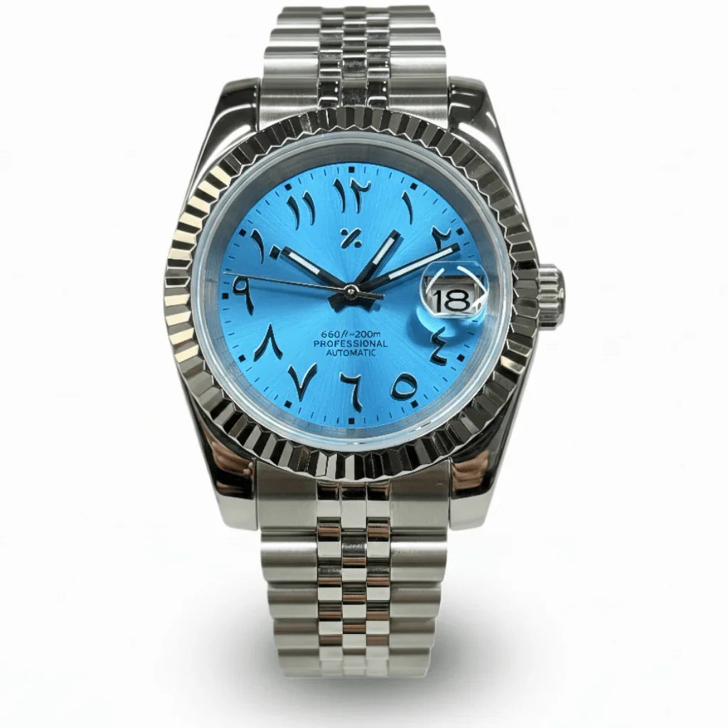 JUSTMOD | Arab Dial Ice Blue (36 / 39mm) - WB MOD WATCHES
