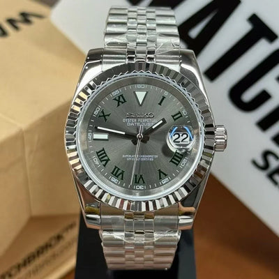 JUSTMOD | Green Roman NH35 Auto - WB MOD WATCHES