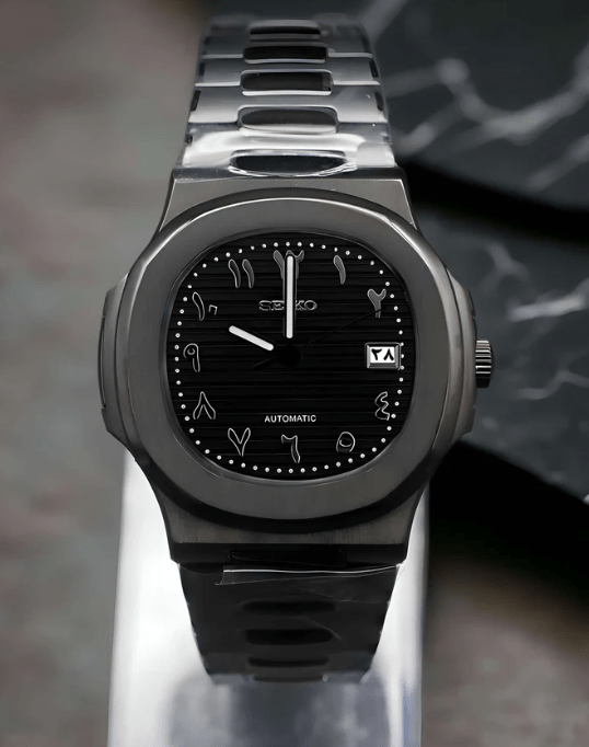 Nautilus Mod – NH35 Seiko Automatic (Abstract Marker Edition) - WATCHBRICK