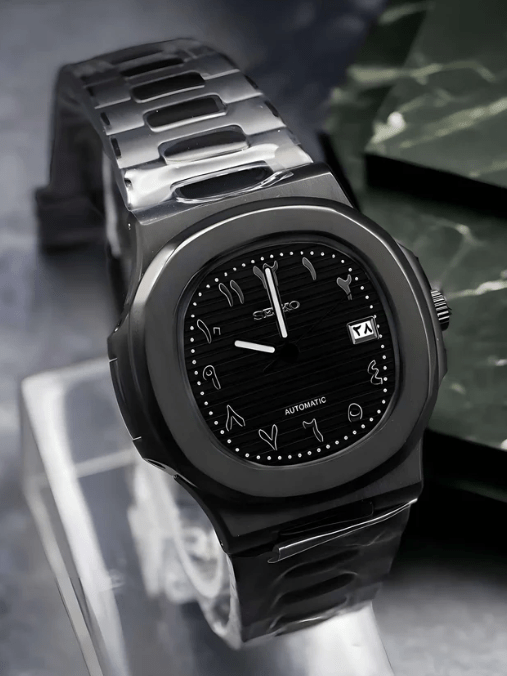 Nautilus Mod – NH35 Seiko Automatic (Abstract Marker Edition) - WATCHBRICK