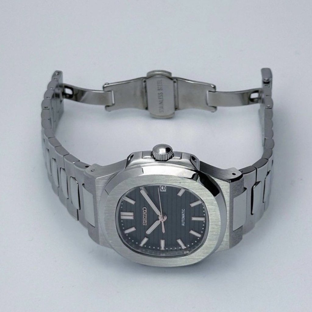 Nautilus Mod – NH35 Seiko Automatic (Black Dial Edition) - WATCHBRICK