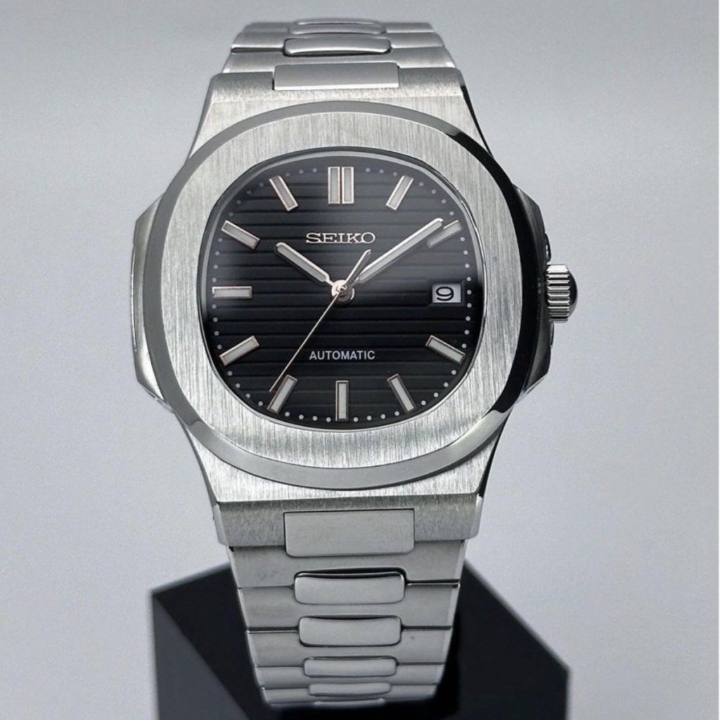 Nautilus Mod – NH35 Seiko Automatic (Black Dial Edition) - WATCHBRICK