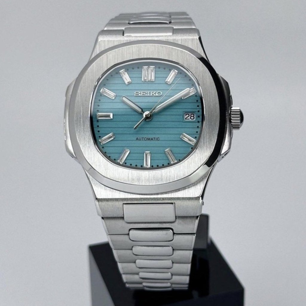 Nautilus Mod – NH35 Seiko Automatic (Tiffany Blue Edition) - WATCHBRICK