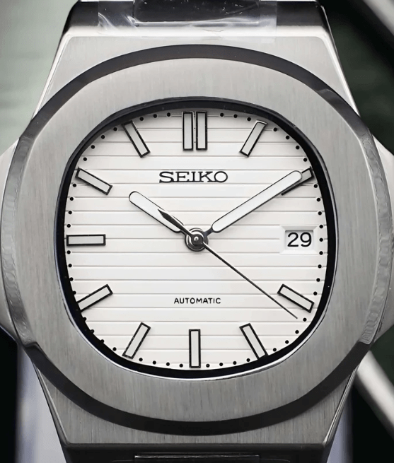 Nautilus Mod – NH35 Seiko Automatic (White Dial Edition) - WATCHBRICK