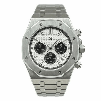 SEIKOAK | White Black VK63 Chrono Mod - WB MOD WATCHES