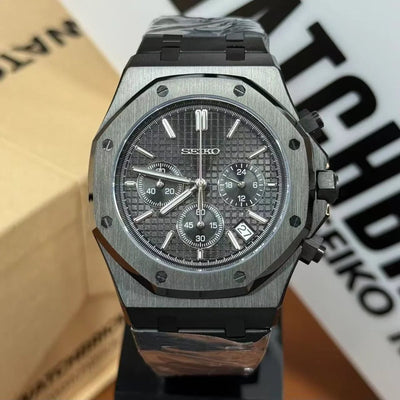 SEIKOAK | Stealth Chronograph All - Black VK63 - WB MOD WATCHES