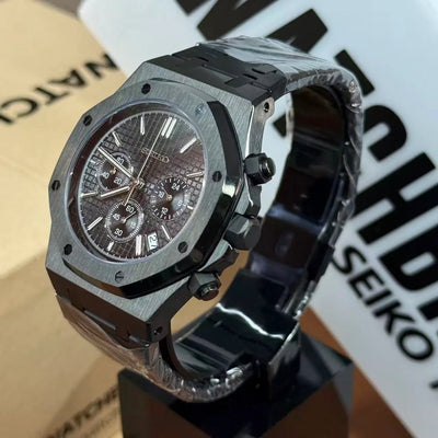 SEIKOAK | Stealth Chronograph All - Black VK63 - WB MOD WATCHES