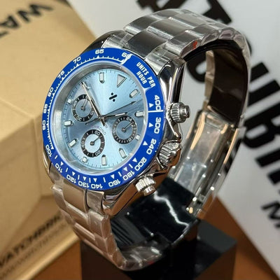 SEIKTONA | Blue Bezel Panda VK63 - WB MOD WATCHES