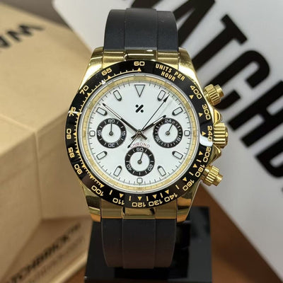 SEIKTONA | Gold Bezel Panda VK63 - WB MOD WATCHES