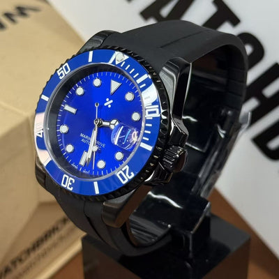 SUBMOD | Blue Black Sub NH35 Rubber - WB MOD WATCHES