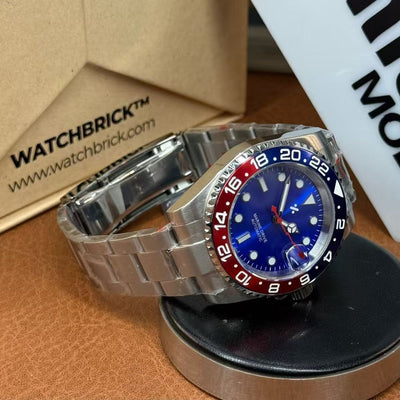 SUBMOD | Marine Drive – Blue Red Bezel NH35 Automatic - WB MOD WATCHES