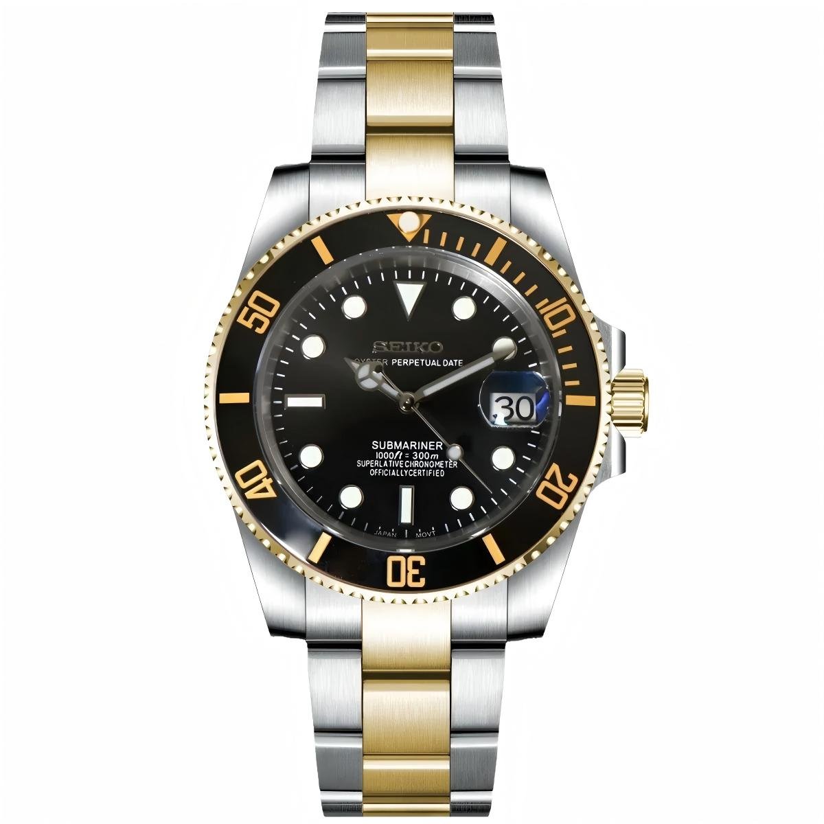 SUBMOD | Two - Tone Gold Black Sub - WB MOD WATCHES